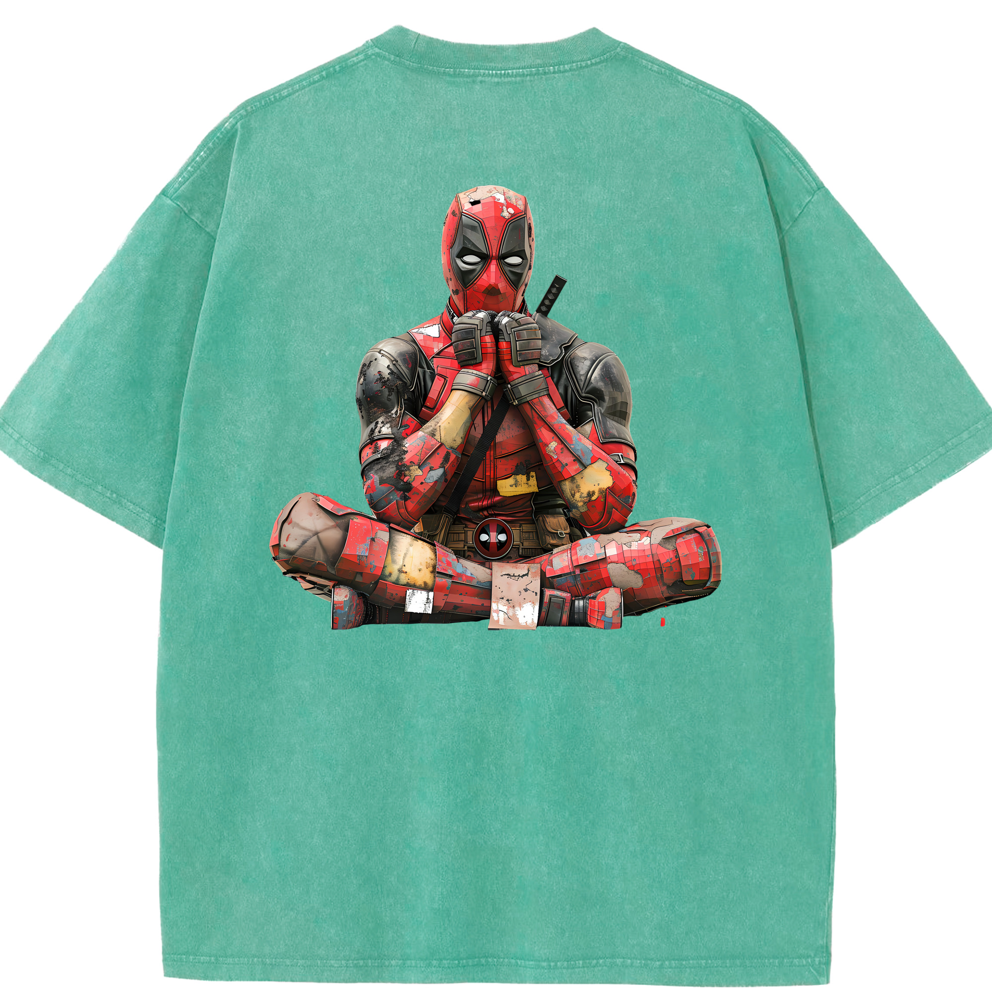 （画像用） Deadpool デッドプール 綿100% ヴィンテージ風 半袖Tシャツ（背面プリント）